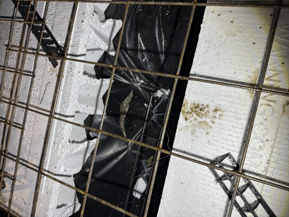 Damaged barrier before a pour, Pakenham East